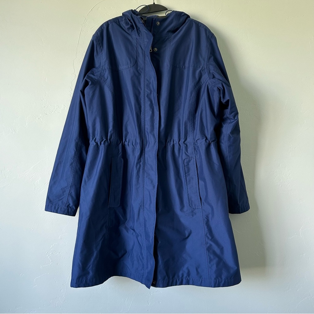 L.L. Bean H2OFF Raincoat PrimaLoft Lined Blue Size XL Windproof Waterproof